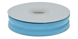 Aqua gevouwen biaisband 20 mm (per meter)