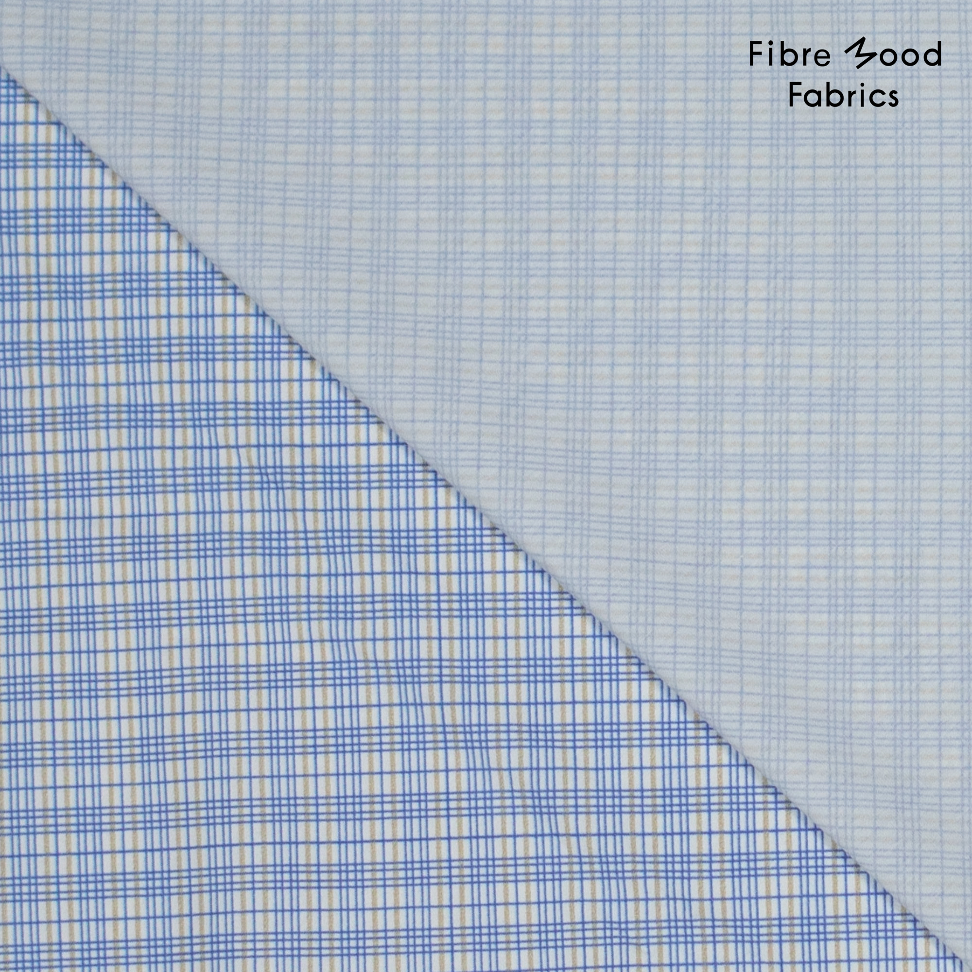 woven co poplin ruit blauw geel FM410133
