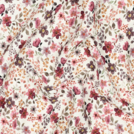 Tricot rib flower bordeaux
