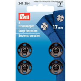 Prym Aannaaidrukknopen 17 cm zwart 4 stuks