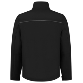 ART. NR. 402006 / SOFTSHELL LUXE ZWART bedrukt met V-tje en SECURITY