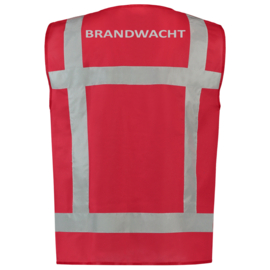 Security Kleding ART. NR. 453014 / VEST REFLECTIE ROOD bedrukt met BRANDWACHT