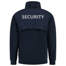 Beveiliging kleding, Sweater Anorak RE2050 kleuren Black/Navy. Met V-tje en SECURITY.