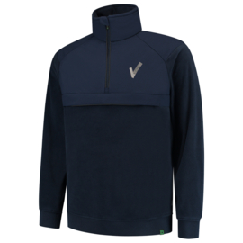 Beveiliging kleding, Sweater Anorak RE2050 kleuren Black/Navy. Met V-tje en SECURITY.