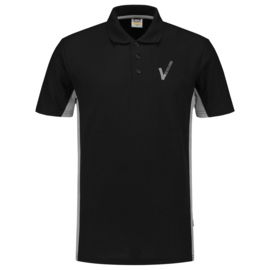 Security Kleding ART. NR. 202004 / POLOSHIRT BICOLOR BLACK/GREY HEREN bedrukt met V-tje en SECURITY