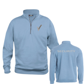 Beveiliging kleding, Basic Half ZIP,  alle kleuren. Met V-tje en SECURITY.
