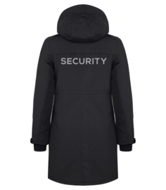 Lindy Parka voor DAMES. Met V-tje en SECURITY.