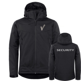 Beveiliging Kleding Grayland Softshell jacket gewatteerd. Met V-tje en SECURITY.