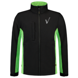 Security Kleding, SOFTSHELL BICOLOR Heren, in verschillende kleuren.  Met V-tje (Borduring) en SECURITY (Bedrukking).