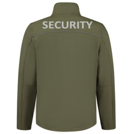 Security Kleding, ART. NR. 402006 / SOFTSHELL LUXE Heren, verschillende kleuren. Met V-tje (Borduring) en SECURITY (Bedrukking)                 .