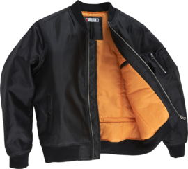Beveiliging kleding BOMBER JACK ZWART/NAVY. Met V-tje en SECURITY.