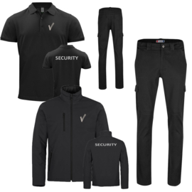 Herfstpakket Basis. Poloshirt, Classic Softshell jacket en strech Cargo Werkbroek.