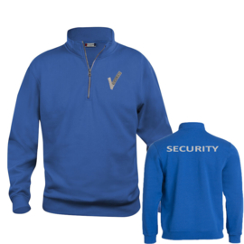 Beveiliging kleding, Basic Half ZIP,  alle kleuren. Met V-tje en SECURITY.