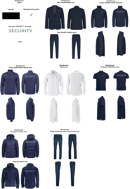 Voorbeeld aanvraag ND nummer Justis, voor beveiligersuniform in de kleur navy.