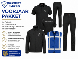 Voorjaarpakket Basis. Poloshirt, Classic Softshell jacket en strech Cargo Werkbroek.