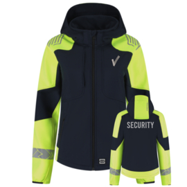 Softshell Capuchon Reflective Redefined Dames. Black-Fluor Yellow