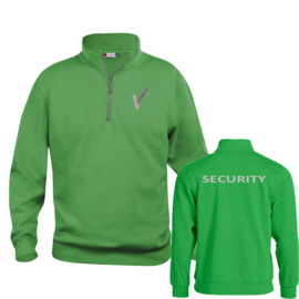 Beveiliging kleding, Basic Half ZIP,  alle kleuren. Met V-tje en SECURITY.