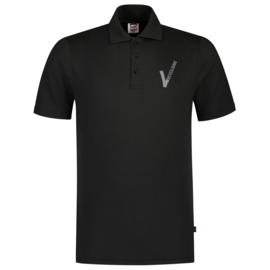 ART. NR. 201003 / POLOSHIRT JERSEY BLACK bedrukt met V-tje en SECURITY