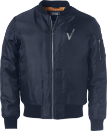 Beveiliging kleding BOMBER JACK ZWART/NAVY. Met V-tje en SECURITY.