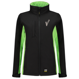 Security Kleding, SOFTSHELL BICOLOR Dames, in verschillende kleuren.  Met V-tje (Borduring) en SECURITY (Bedrukking).