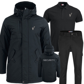 Winterpakket Pool. Creston winterjas, Heavy Premium Poloshirt en Strech Cargo werkbroek.