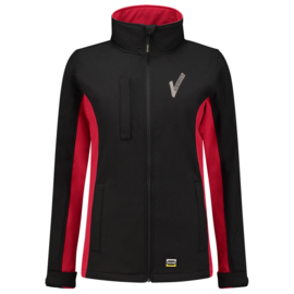 Security Kleding, SOFTSHELL BICOLOR Dames, in verschillende kleuren.  Met V-tje (Borduring) en SECURITY (Bedrukking).