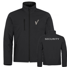 Beveiliging kleding Padded Hoody Softshell jacket gewatteerd. Met V-tje en SECURITY.