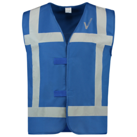 Security Kleding ART. NR. 453014 / VEST REFLECTIE BLAUW bedrukt met V-tje en SECURITY