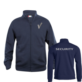 Beveiliging kleding, Basic Cardigan Vest. Alle kleuren. Met V-tje en SECURITY .