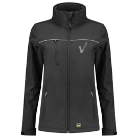Security Kleding ART. NR. 402009 / SOFTSHELL LUXE DAMES bedrukt met V-tje (Borduring) en SECURITY (Bedrukking).