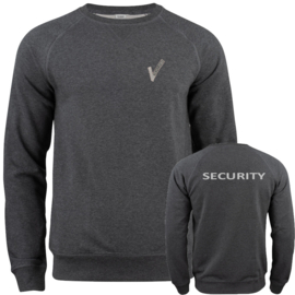 Beveiliging kleding, Premium Roundneck Sweater, alle kleuren. Met V-tje en SECURITY.