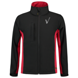 Security Kleding, SOFTSHELL BICOLOR Heren, in verschillende kleuren.  Met V-tje (Borduring) en SECURITY (Bedrukking).