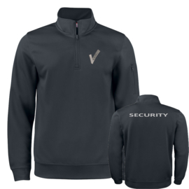 Beveiliging kleding, Active Half ZIP, alle kleuren. Met V-tje en SECURITY.