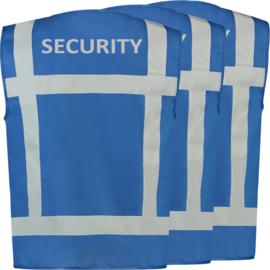 Beveiliging kleding 3 X  VEST REFLECTIE BLAUW, met V-tje en SECURITY.