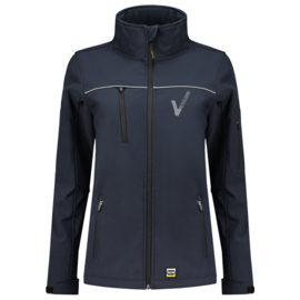 Security Kleding ART. NR. 402009 / SOFTSHELL LUXE DAMES bedrukt met V-tje (Borduring) en SECURITY (Bedrukking).