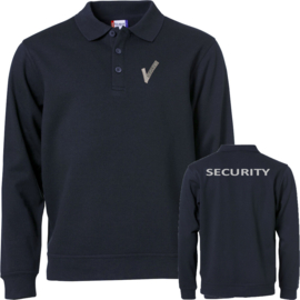 Beveiliging kleding, Basic Polo Sweater. Alle kleuren. Met V-tje en SECURITY.