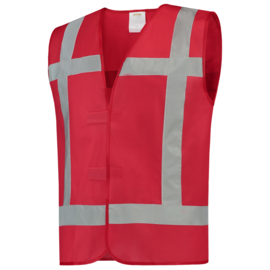 Security Kleding ART. NR. 453014 / VEST REFLECTIE ROOD bedrukt met BRANDWACHT