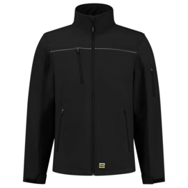 ART. NR. 402006 / SOFTSHELL LUXE ZWART bedrukt met V-tje en SECURITY