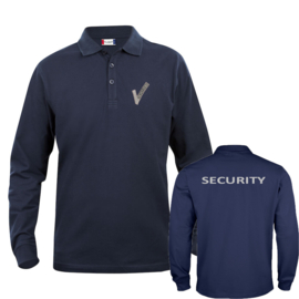 Beveiliging kleding Poloshirt LINCOLN lange mouw, alle kleuren. Met V-tje en SECURITY.