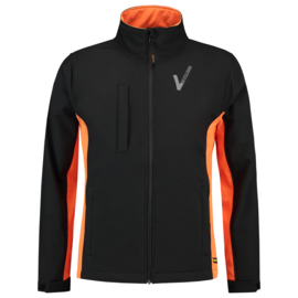 Security Kleding, SOFTSHELL BICOLOR Heren, in verschillende kleuren.  Met V-tje (Borduring) en SECURITY (Bedrukking).