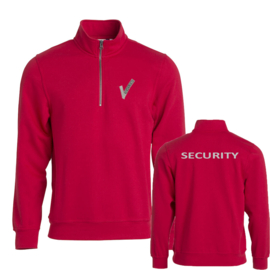 Beveiliging kleding, Basic Half ZIP,  alle kleuren. Met V-tje en SECURITY.