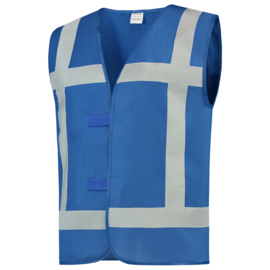 Security Kleding ART. NR. 453014 / VEST REFLECTIE BLAUW bedrukt met V-tje en SECURITY