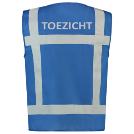 Security Kleding ART. NR. 453014 / VEST REFLECTIE BLAUW bedrukt met TOEZICHT