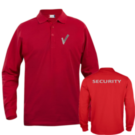 Beveiliging kleding Poloshirt LINCOLN lange mouw, alle kleuren. Met V-tje en SECURITY.
