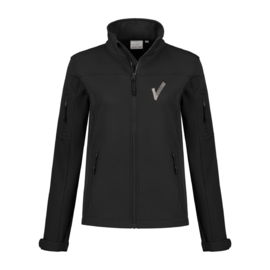Security Kleding SOFTSHELL JACKET Santo Dames met V-tje (Borduring) en SECURITY (Bedrukking)