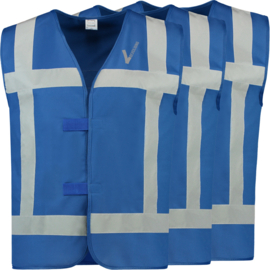 Beveiliging kleding 3 X  VEST REFLECTIE BLAUW, met V-tje en SECURITY.