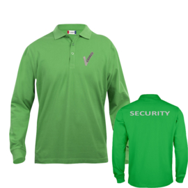Beveiliging kleding Poloshirt LINCOLN lange mouw, alle kleuren. Met V-tje en SECURITY.