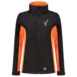 Security Kleding, SOFTSHELL BICOLOR Dames, in verschillende kleuren.  Met V-tje (Borduring) en SECURITY (Bedrukking).