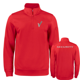 Beveiliging kleding, Active Half ZIP, alle kleuren. Met V-tje en SECURITY.