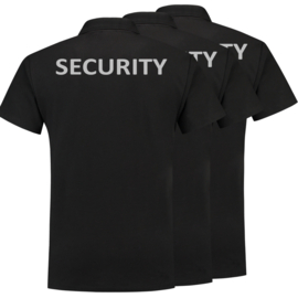 Beveiliging kleding 3 X ART. POLOSHIRT BLACK heren, met V-tje en SECURITY.